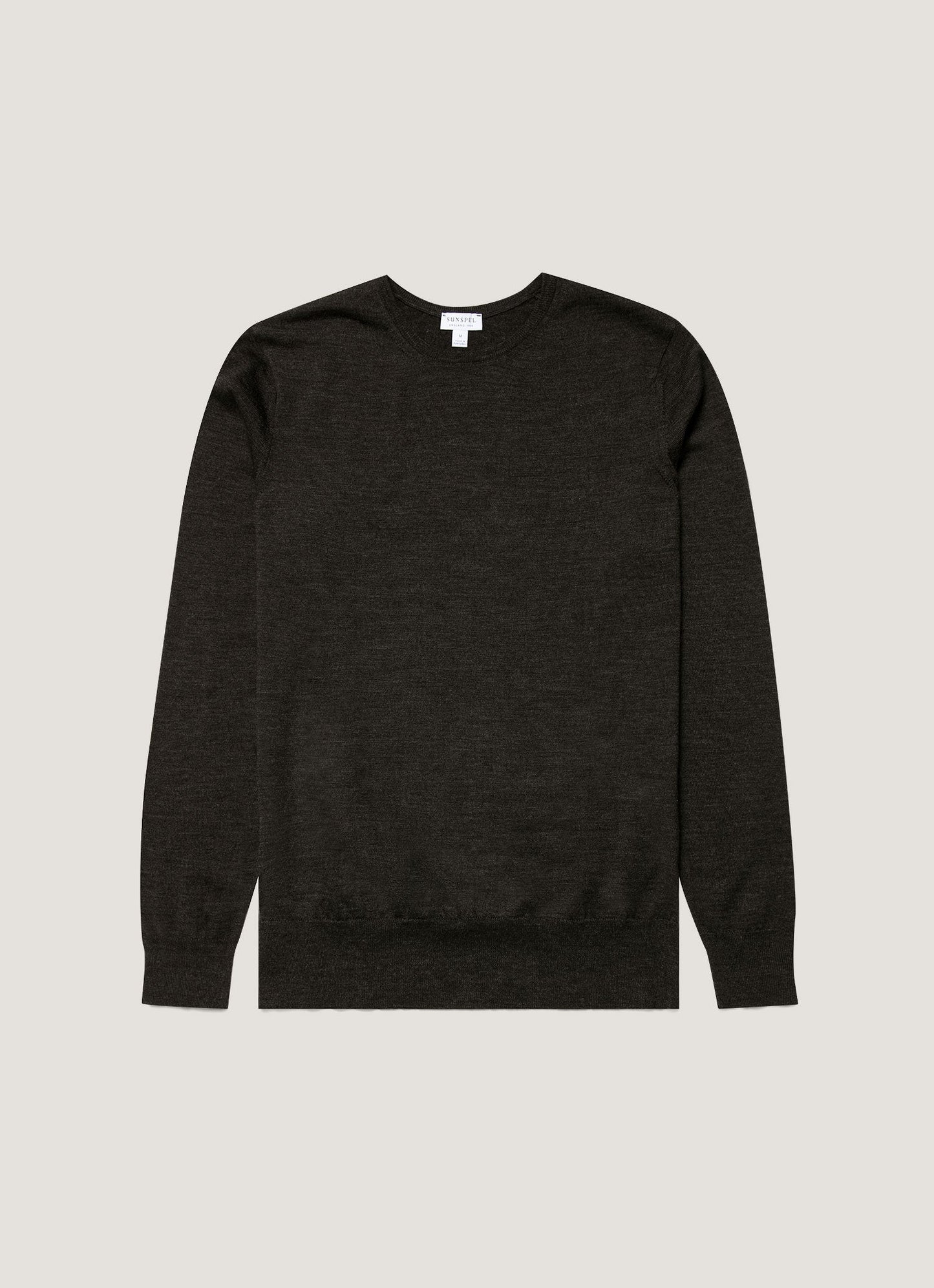 Ls Crew Neck Sweater In Charcoal Melange