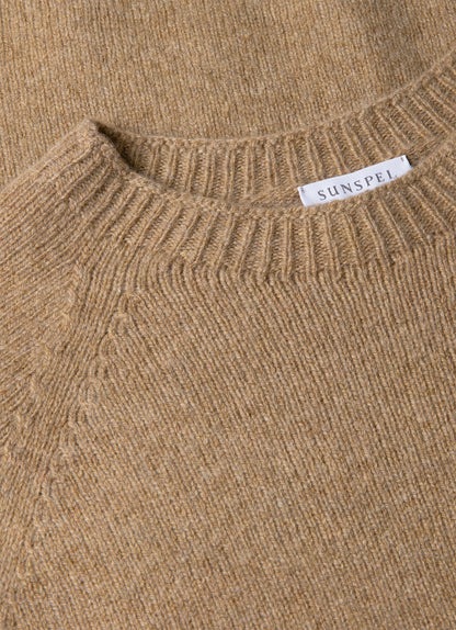 Mens Lambswool Crew Neck Jumper In Sandstone Mjum8066 Brfc