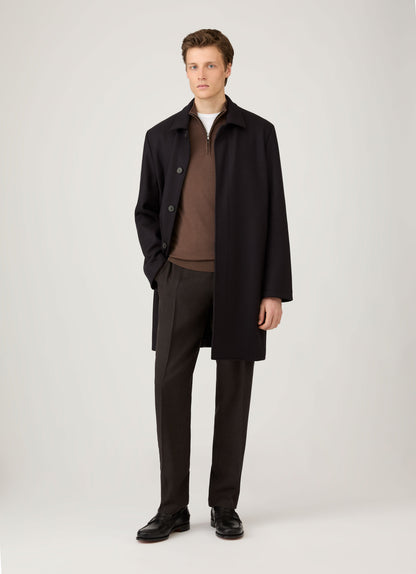 Mens Extra Fine Merino Zip Neck In Bark Mjum8116 Brgc