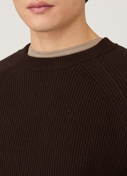 Mens Ribbed Jumper In Truffle Mjum8288 Brgd
