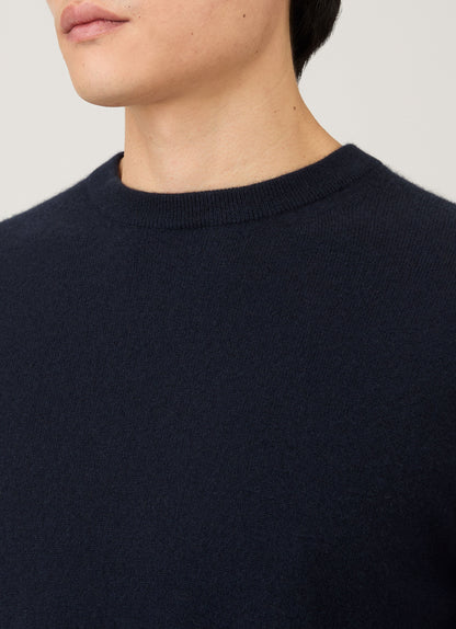 Mens Cashmere Crew Neck Jumper In Navy Mjum8291 Buaa