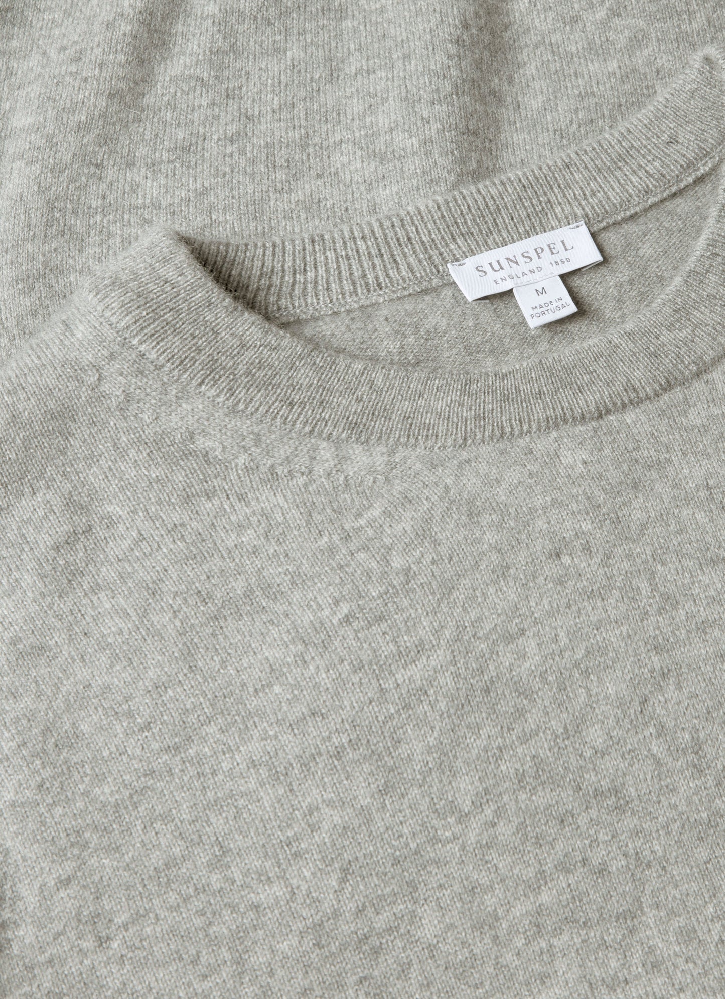 Mens Cashmere Crew Neck Jumper In Grey Melange Mjum8291 Gyaa