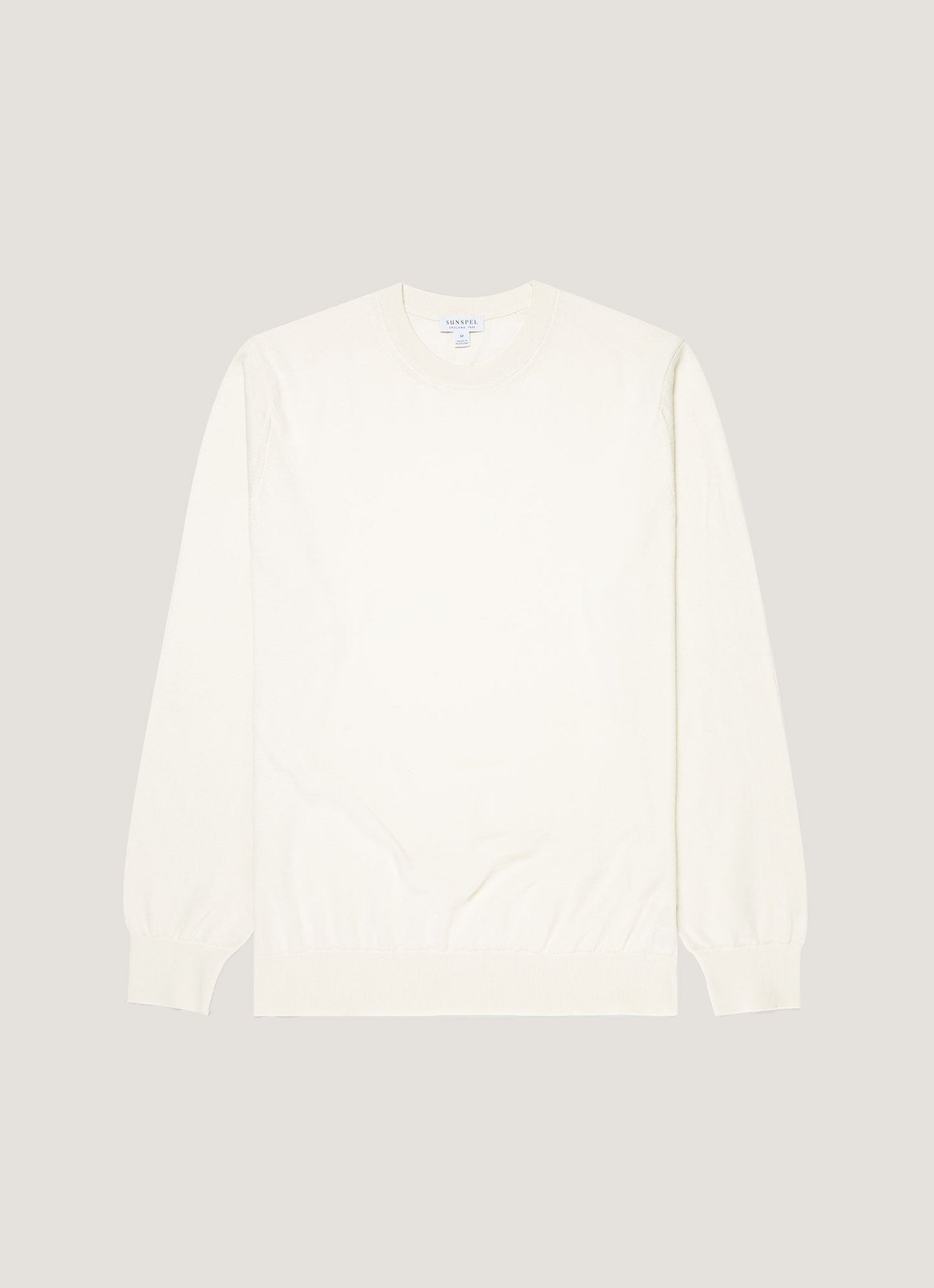 Mens Lightweight Cotton Jumper In Ecru Mjum8314 Whcr