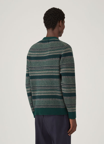 Mens Lambswool Fair Islejumper In Holly Green Mjum8321 Gnjp