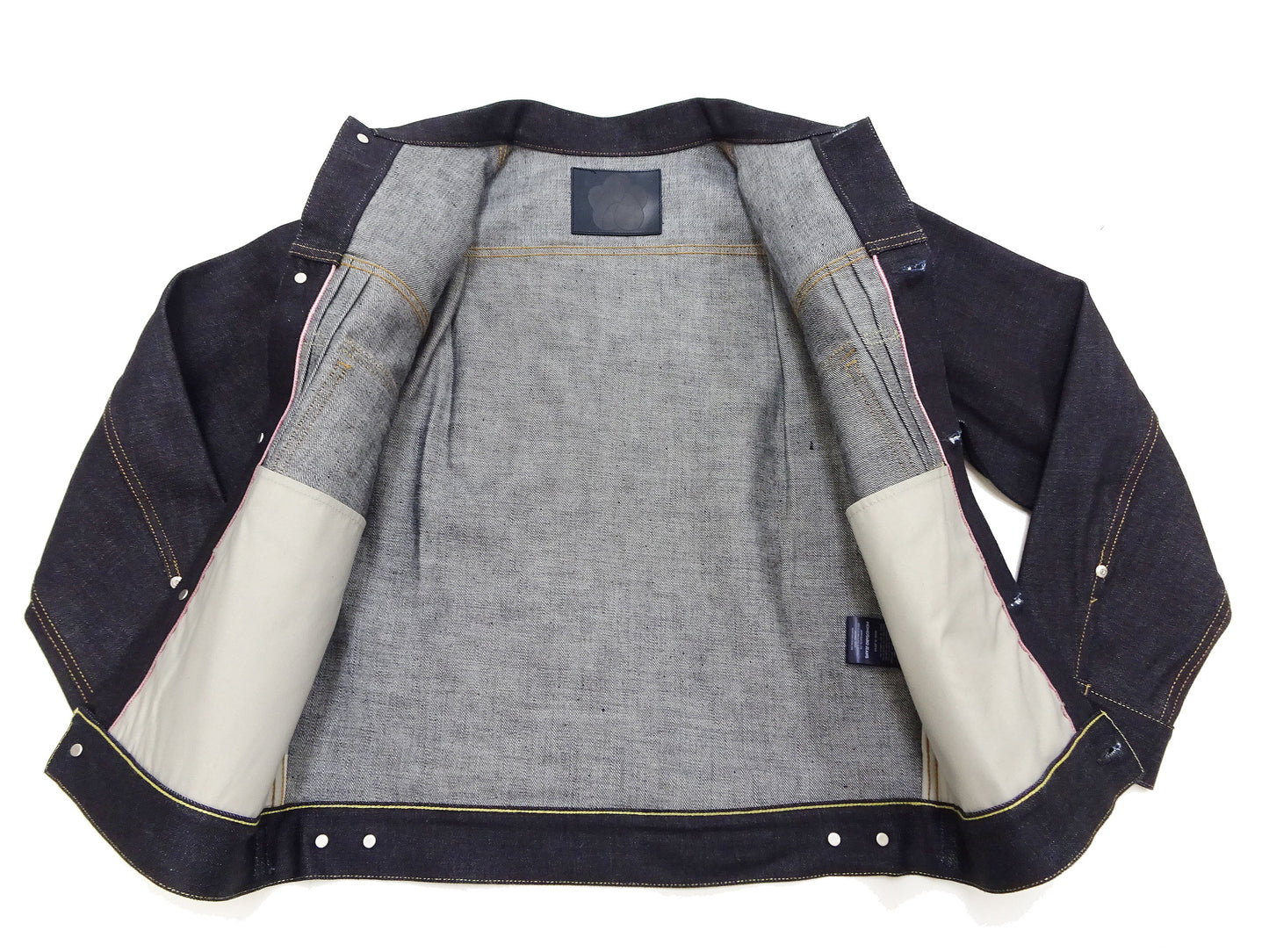 Momotaro Jeans Denim Jacket #002 Men's 1953 Type 2 Style 14.7oz. Zimbabwean Cotton Deep Indigo Denim Jean Jacket MMGJ0002 Sanforized, Unwashed Finish