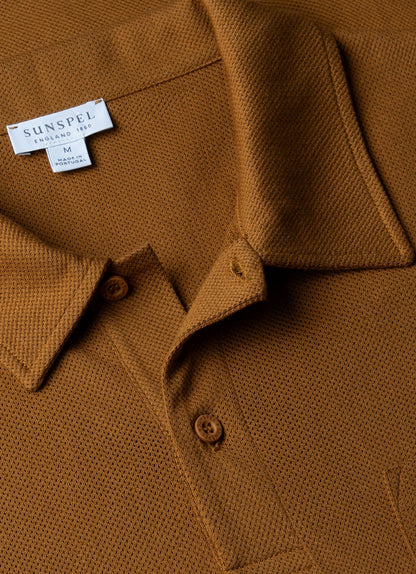 Mens Riviera Polo Shirt In Golden Brown Mpol1026 Brfo