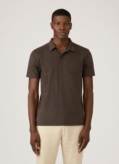 Mens Riviera Polo Shirt In Dark Chocolate Mpol1026 Brgs