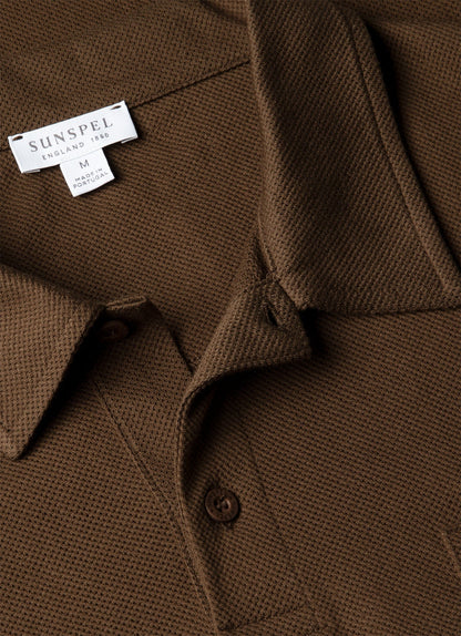 Mens Riviera Polo Shirt In Dark Walnut Mpol1026 Brgw