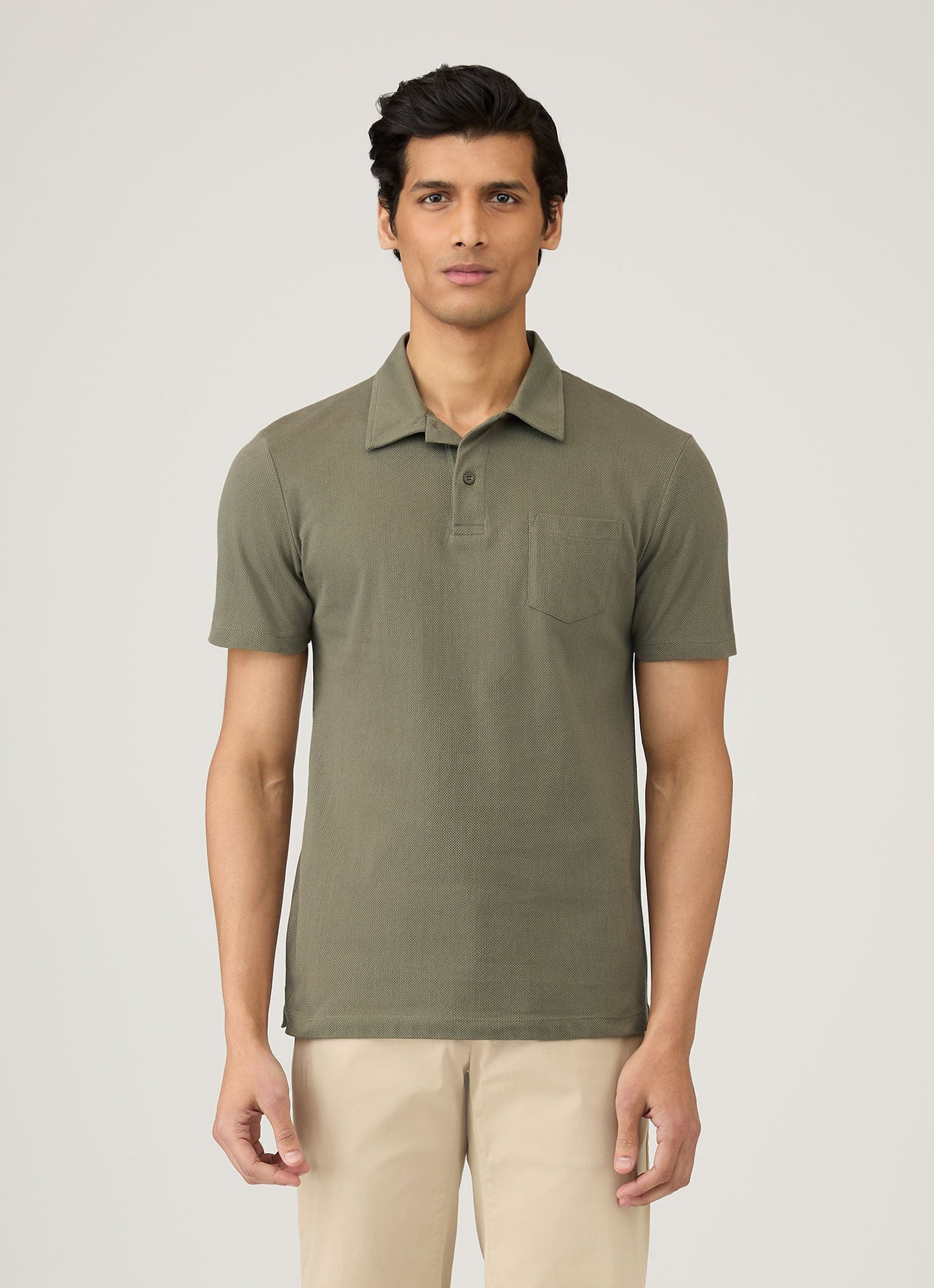Mens Riviera Polo Shirt In Khaki Mpol1026 Gngy