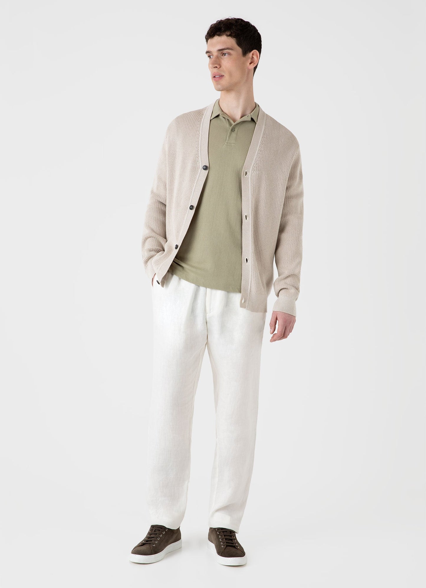 Mens Riviera Polo Shirt In Pale Khaki Mpol1026 Gngz