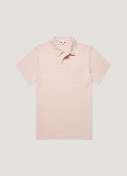 Mens Riviera Polo Shirt In Pastel Pink Mpol1026 Pkbl