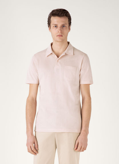 Mens Riviera Polo Shirt In Pastel Pink Mpol1026 Pkbl