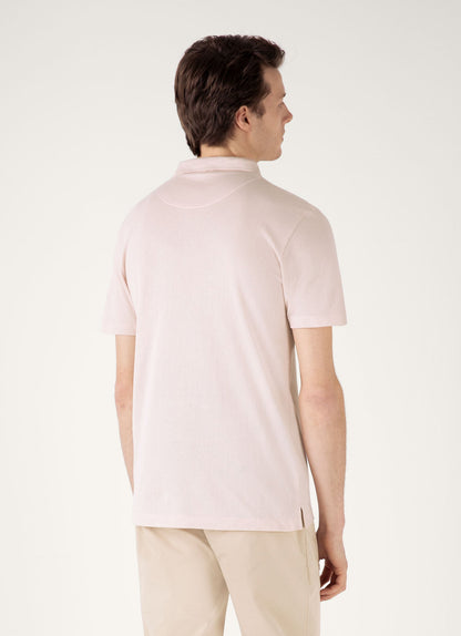 Mens Riviera Polo Shirt In Pastel Pink Mpol1026 Pkbl