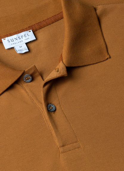 Mens Pique Polo Shirt In Golden Brown Mpol1028 Brfo