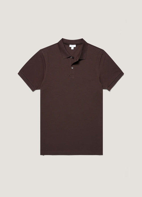 Mens Pique Polo Shirt In Dark Chocolate Mpol1028 Brgs