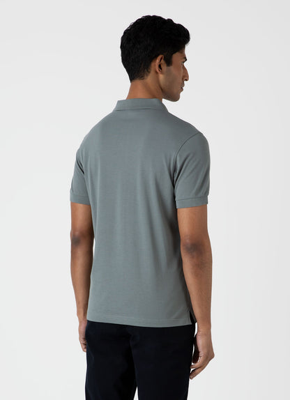 Mens Pique Polo Shirt In Smoke Green Mpol1028 Gnhp