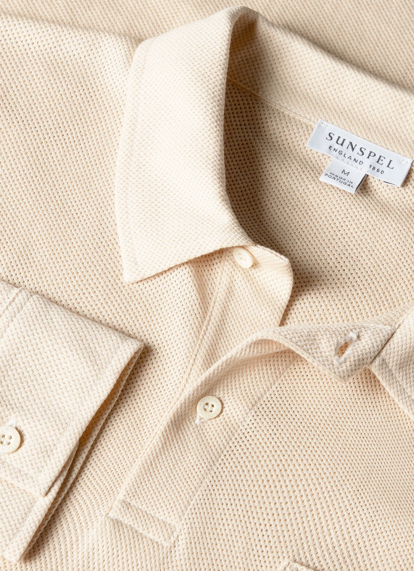 Mens Long Sleeve Riviera Polo Shirt In Undyed Mpol1031 Nuab