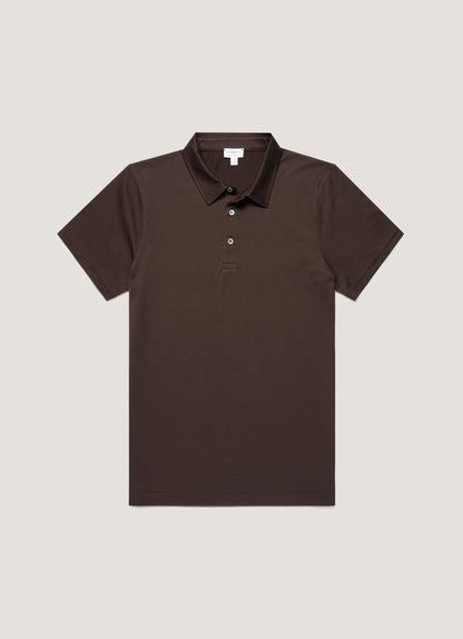 Mens Classic Jersey Polo Shirt In Dark Chocolate Mpol1052 Brgs