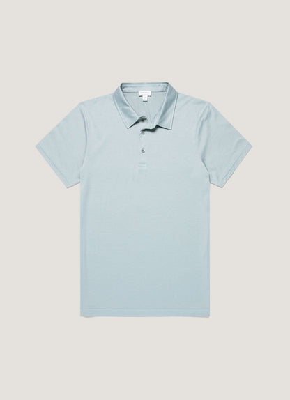 Mens Classic Jersey Polo Shirt In Stone Blue Mpol1052 Buwt