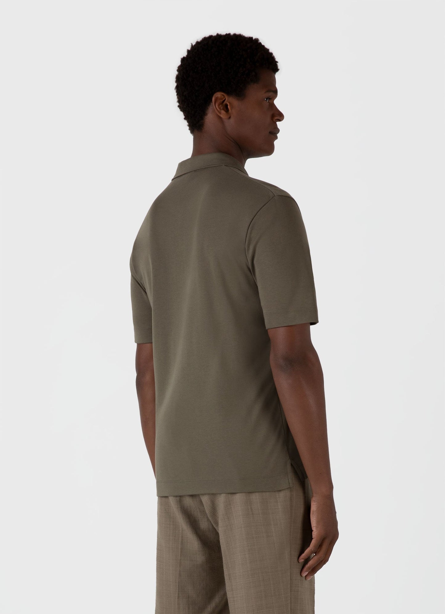 Mens Heavyweight Polo Shirt In Khaki Mpol1071 Gngy