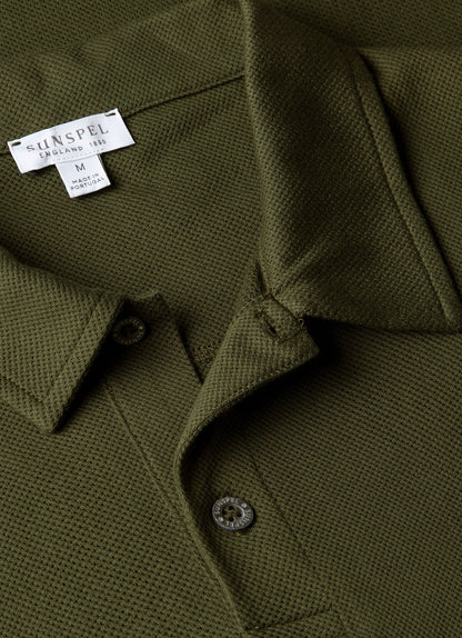 Mens Regular Fit Riviera Polo Shirt In Deep Olive Mpol1076 Gniz