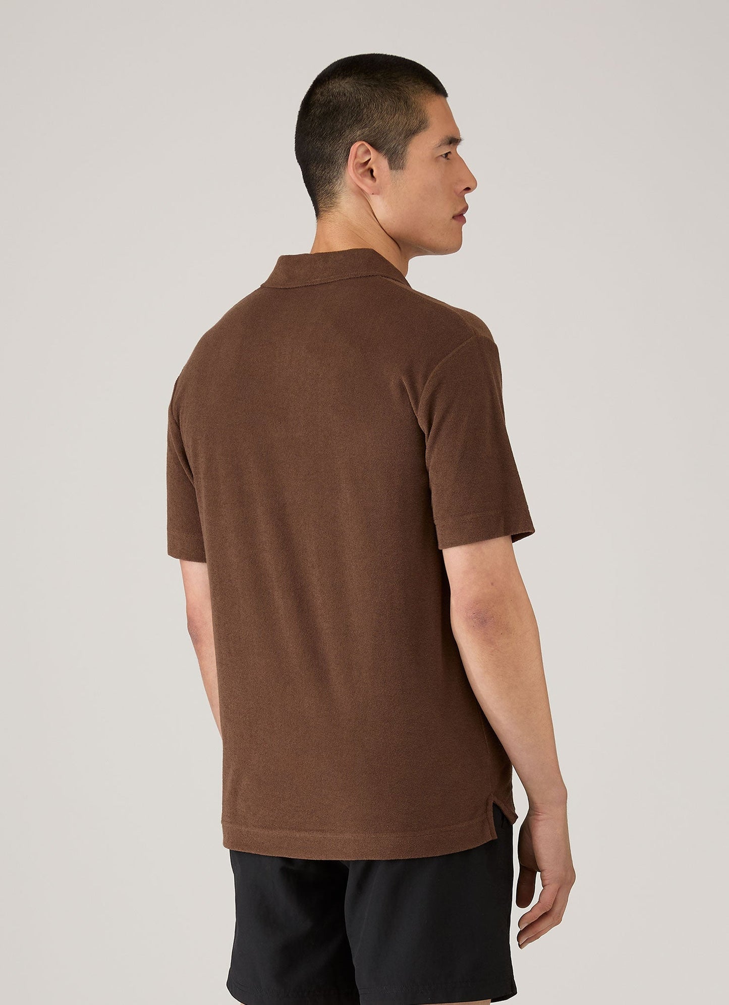 Mens Towelling Polo Shirt In Dark Walnut Mpol1574 Brgw