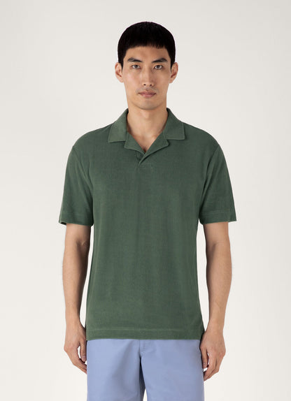 Mens Towelling Polo Shirt In Dusk Green Mpol1574 Gnij