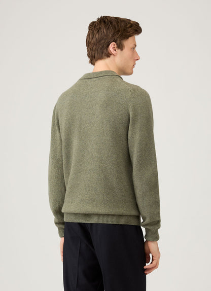 Mens Lambswool Polo Shirt In Sea Moss Mpol8188 Gnim