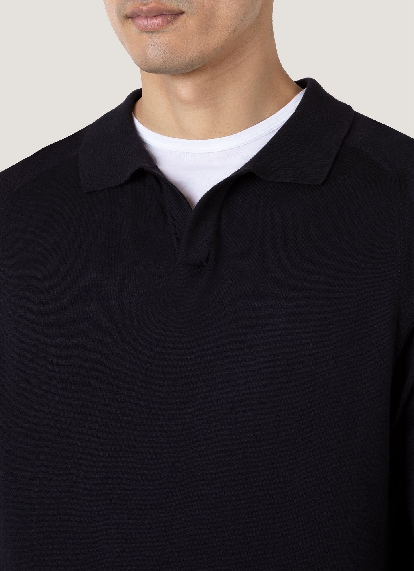Mens Sea Island Cashmere Polo Shirt In Black Mpol8204 Bkaa