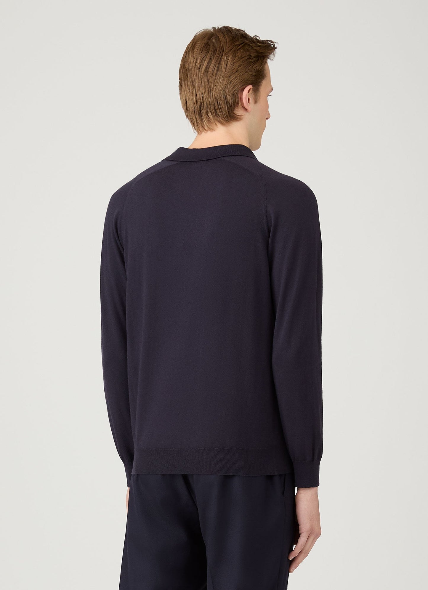Mens Sea Island Cashmere Polo Shirt In Midnight Navy Mpol8328 Buvn