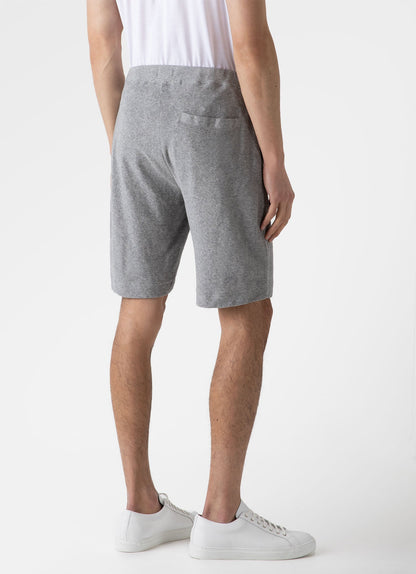 Towelling Short In Grey Melange