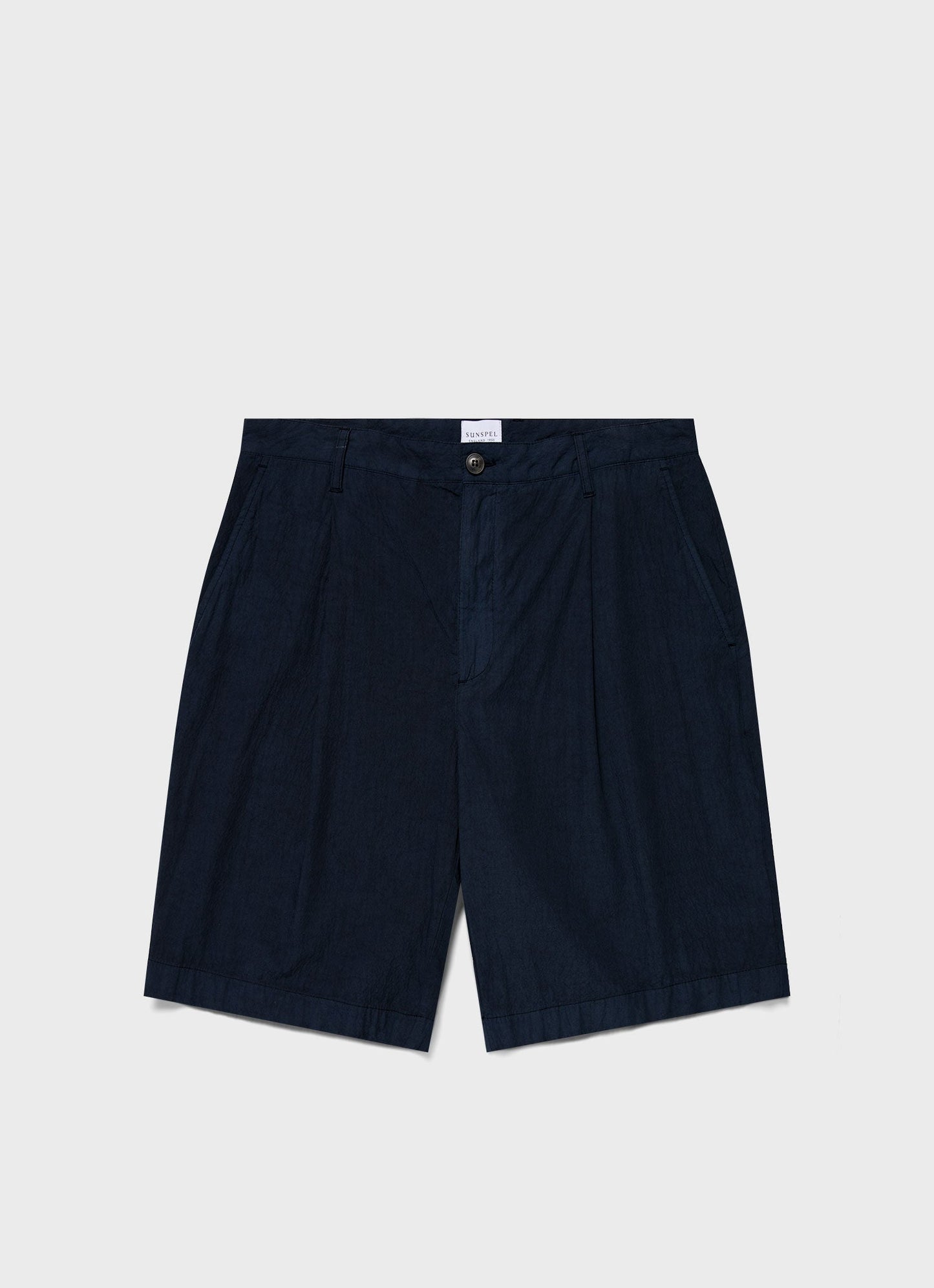 Mens Pleated Seersucker Short In Navy Mshr3515 Buaa