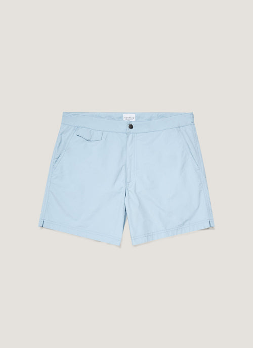 Mens Upcycled Marine Plastic Tailored Swim Short In Light Blue