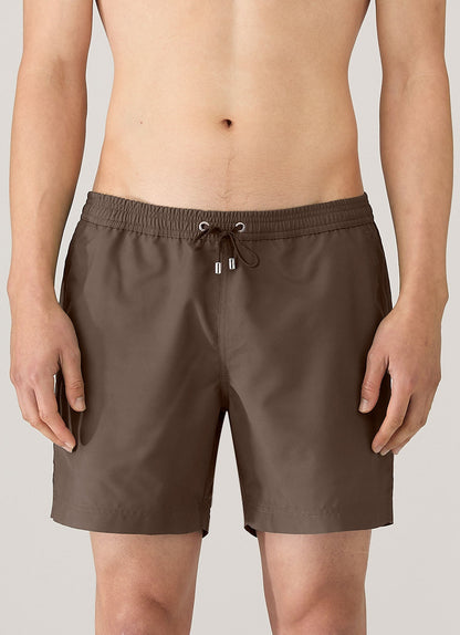 Mens Drawstring Swim Shorts In Dark Walnut Mshr3705 Brgw
