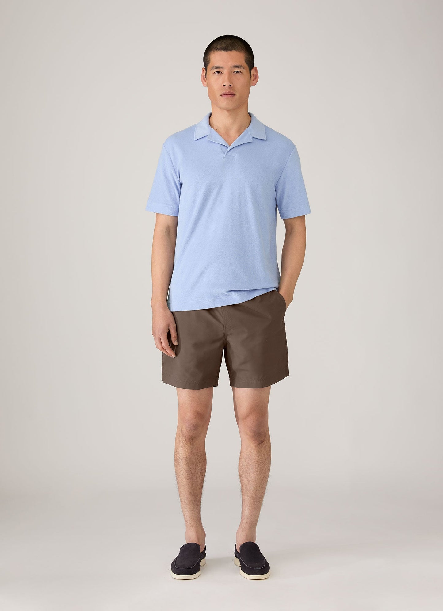 Mens Drawstring Swim Shorts In Dark Walnut Mshr3705 Brgw