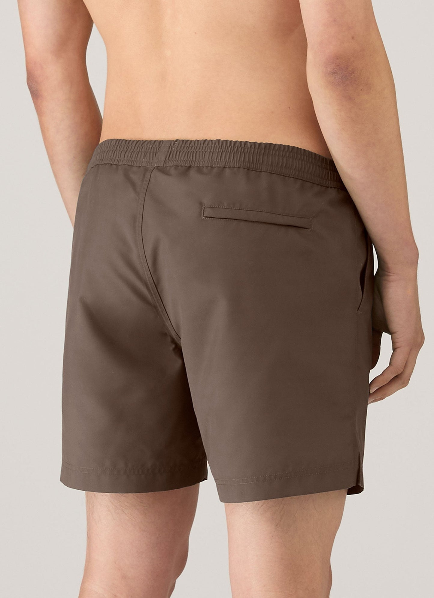 Mens Drawstring Swim Shorts In Dark Walnut Mshr3705 Brgw