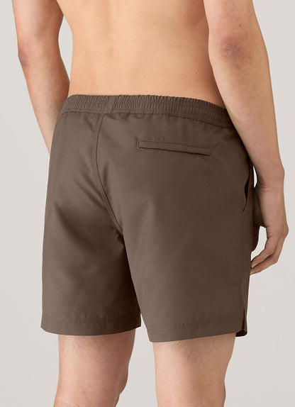 Mens Drawstring Swim Shorts In Dark Walnut Mshr3705 Brgw