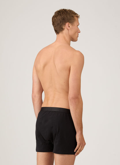 Mens Superfine Cotton One Button Shorts In Black