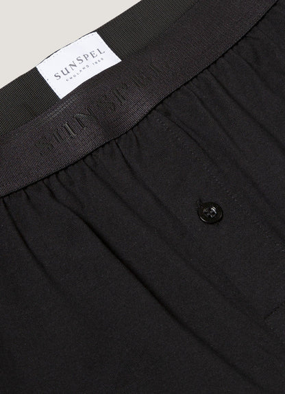 Mens Superfine Cotton One Button Shorts In Black