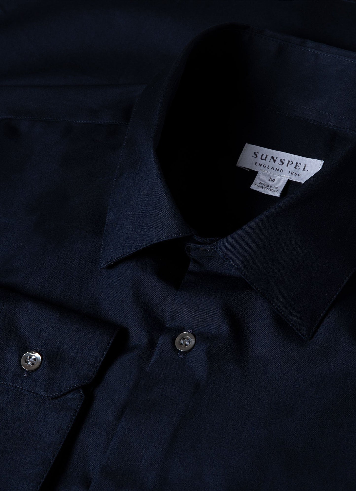 Mens Sea Island Cotton Smart Shirt In Navy