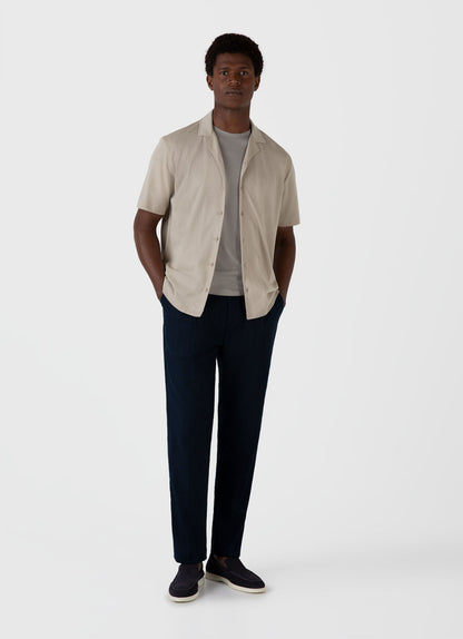 Mens Riviera Camp Collar Shirt In Ash Grey Msht2046 Gyew