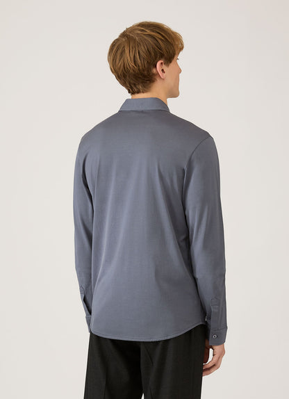 Mens Classic Jersey Shirt In Slate Blue Msht2047 Buua