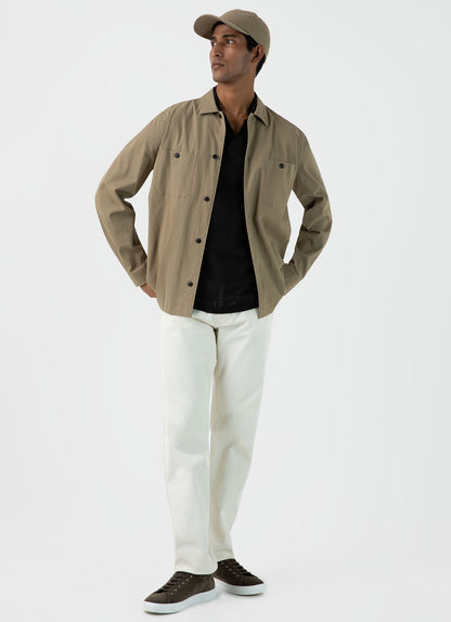 Mens Seersucker Overshirt In Dark Stone Msht2054 Whdc