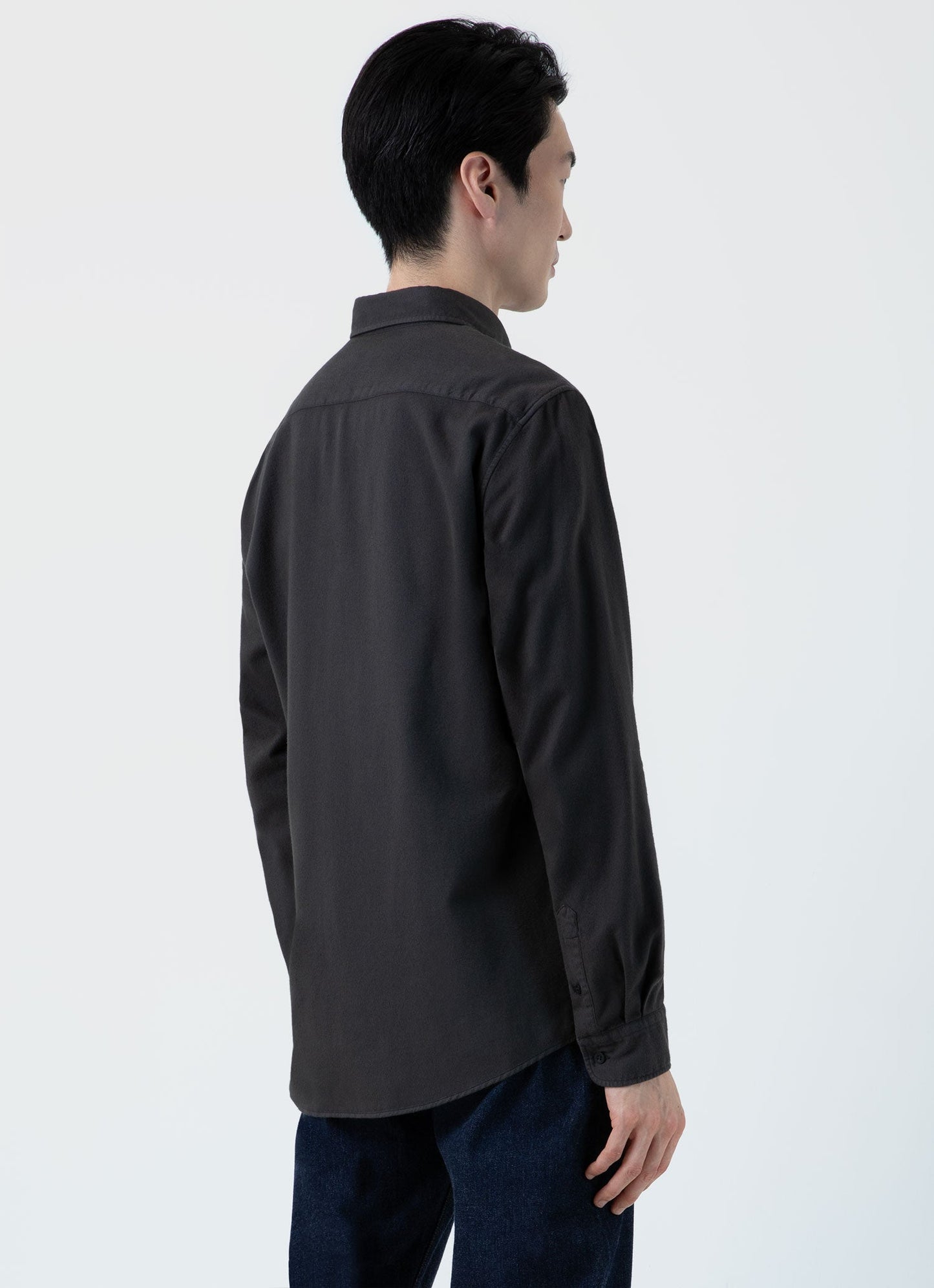 Mens Brushed Cotton Flannel Shirt In Anthracite Msht2074 Gyen