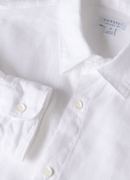 Men S Linen Long Sleeve Shirt In White Msht2061 Whaa