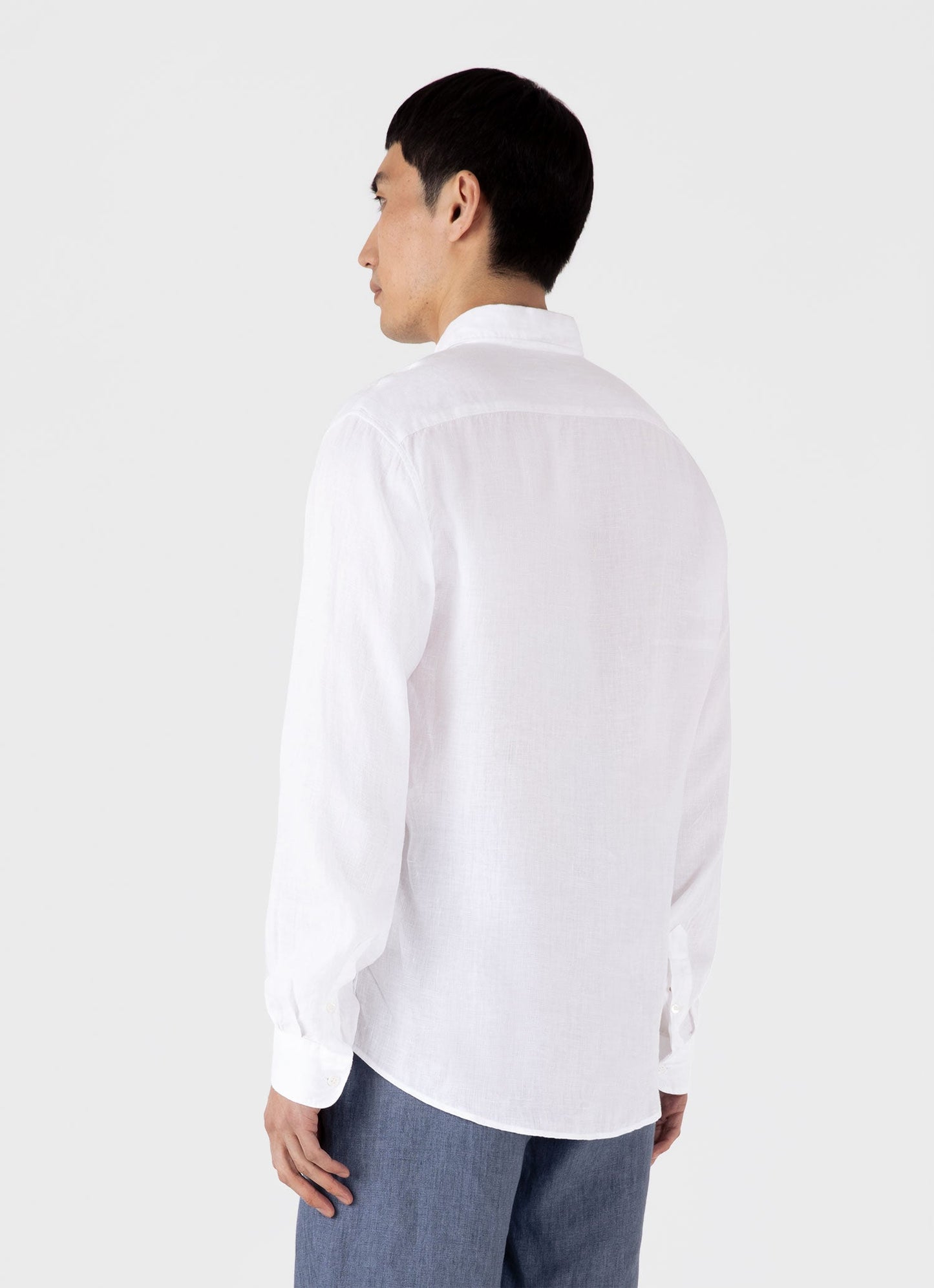 Men S Linen Long Sleeve Shirt In White Msht2061 Whaa