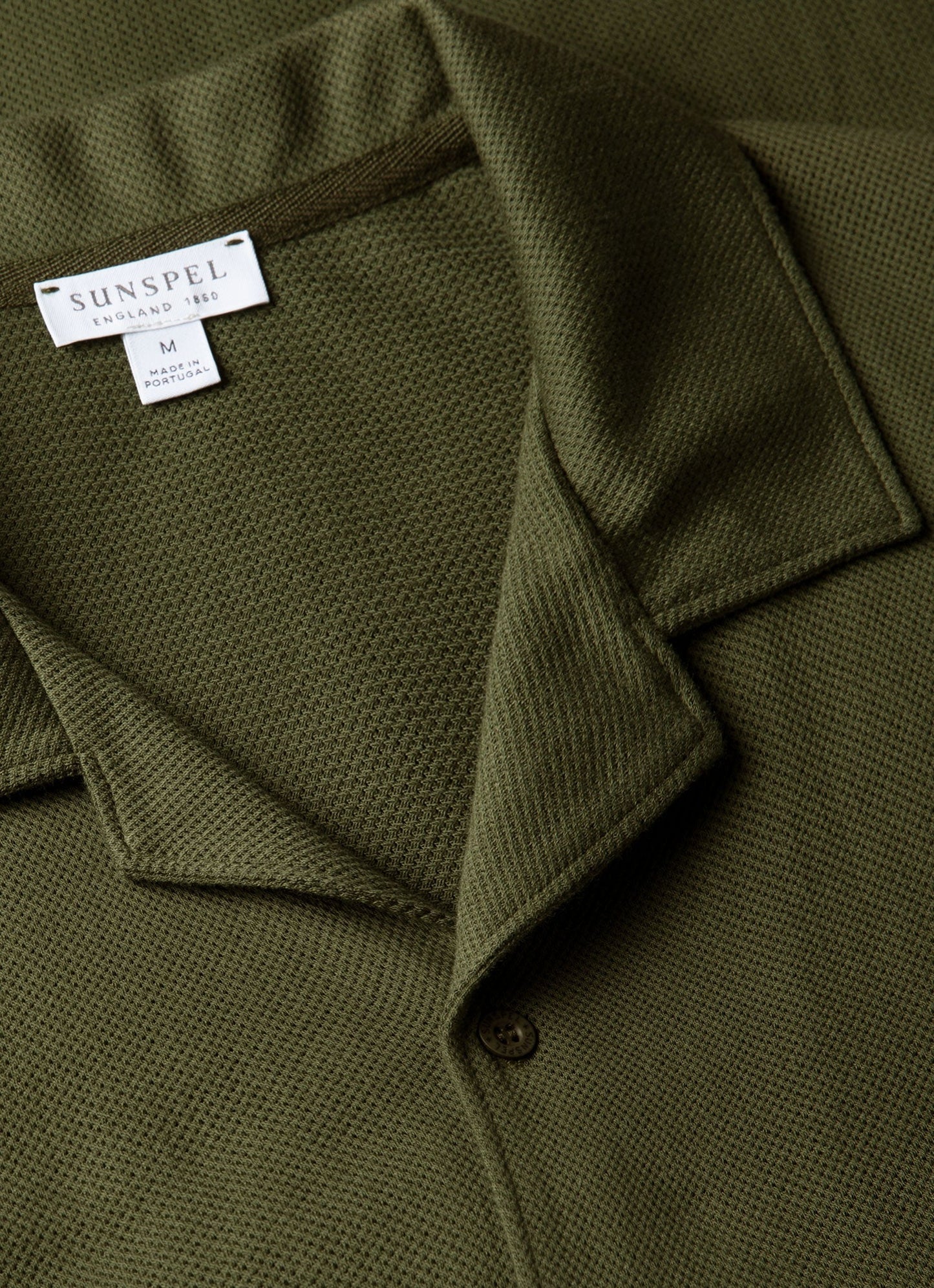 Mens Riviera Camp Collar Shirt In Deep Olive Msht2147 Gniz