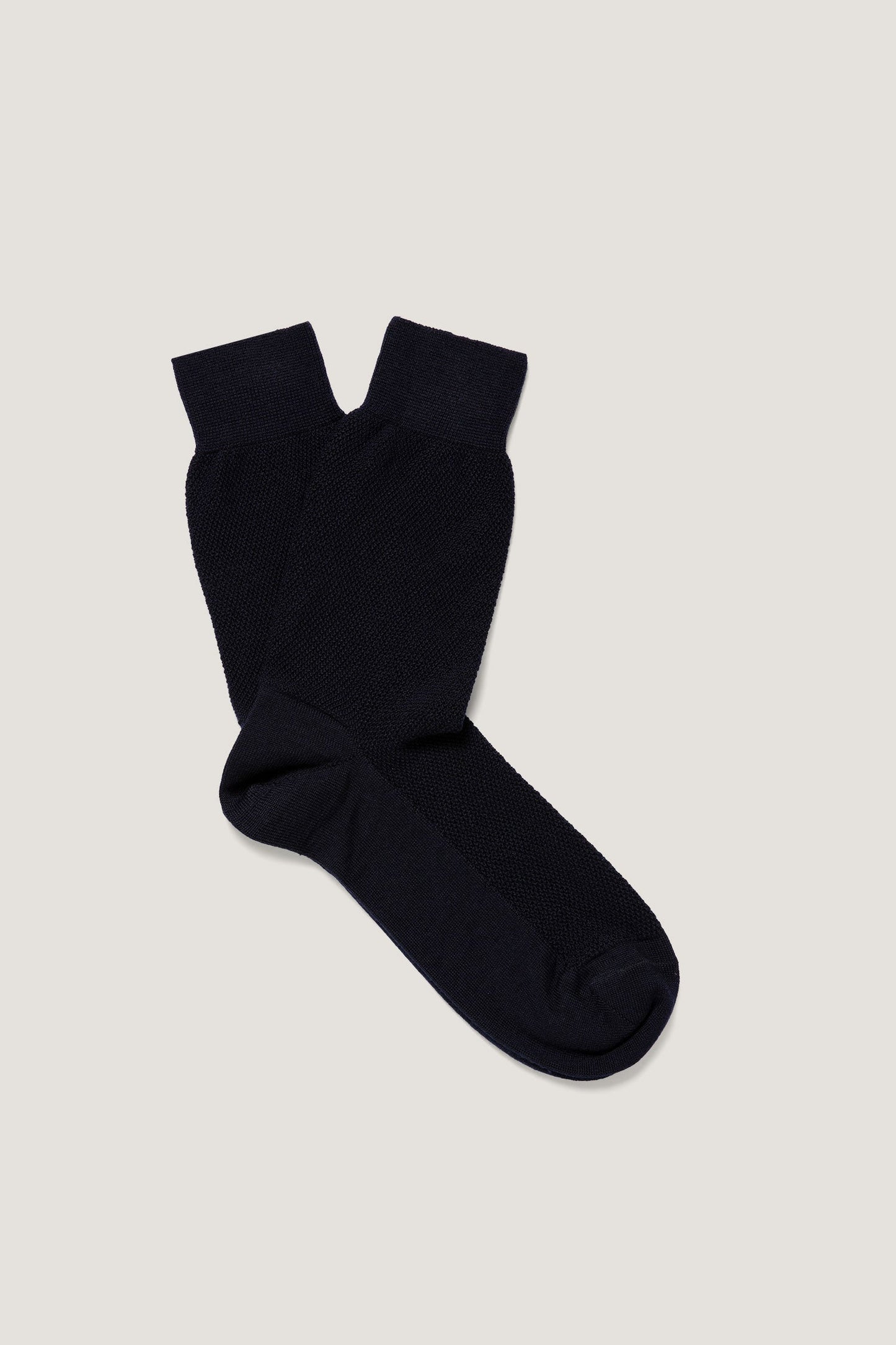 Mens Merino Wool Waffle Socks In Navy Msoc9410 Buaa