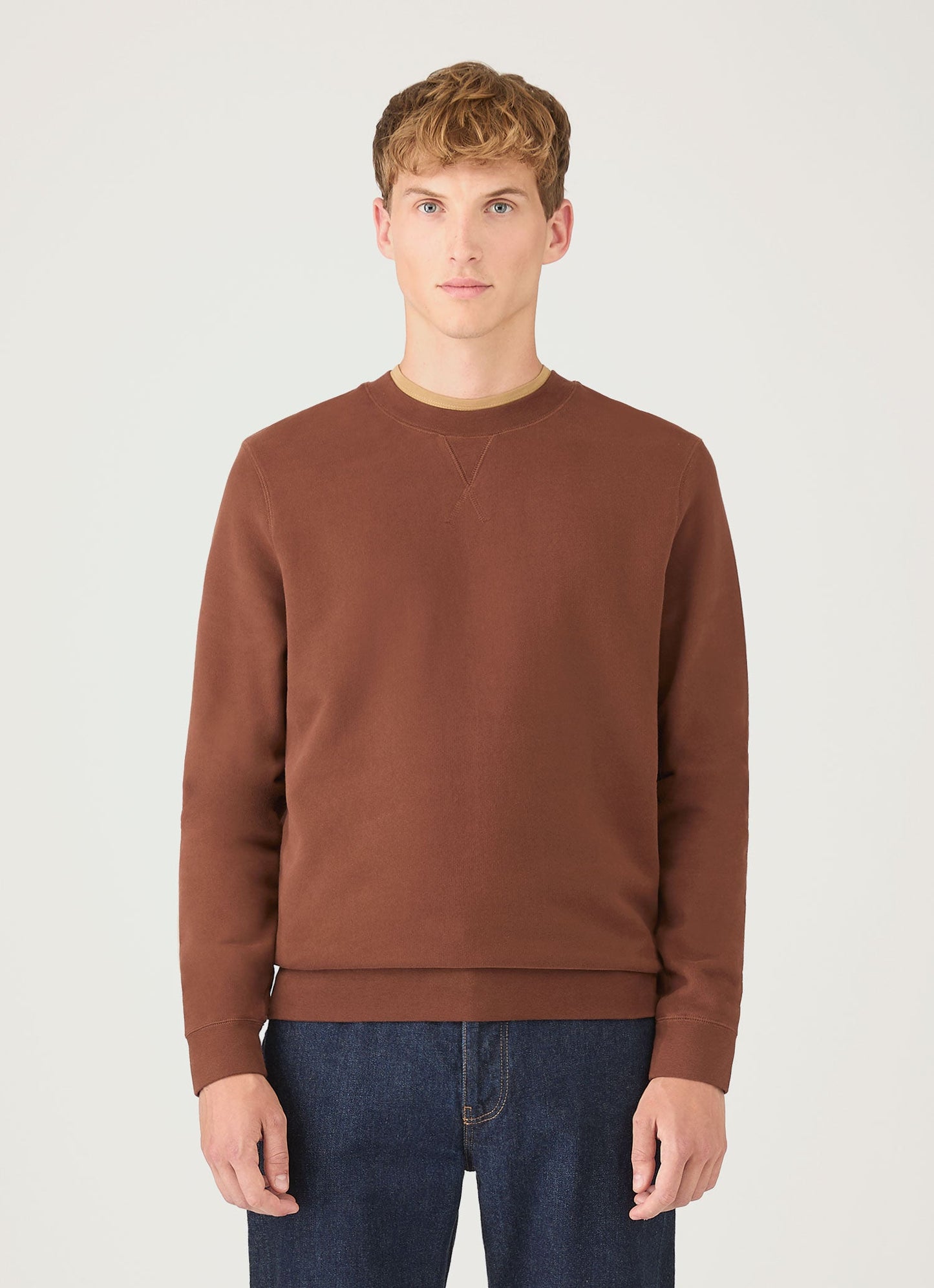 Mens Loopback Sweatshirt In Conker Brown Mswe1516 Brgl