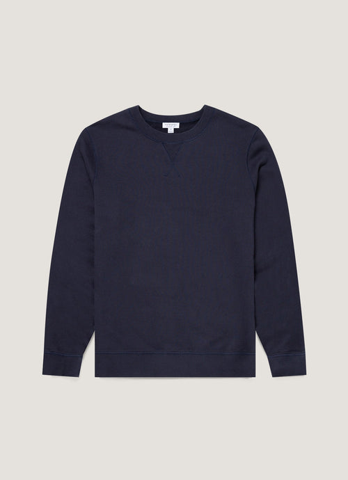 Mens Cotton Loopback Sweatshirt In Navy